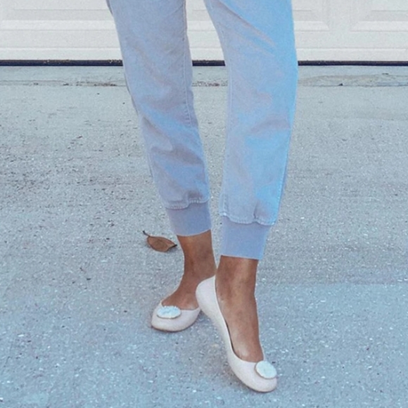 OKAB Izzie Matte Ballet Flats With Oval Stone Shoe Size 9 - Picture 3 of 12